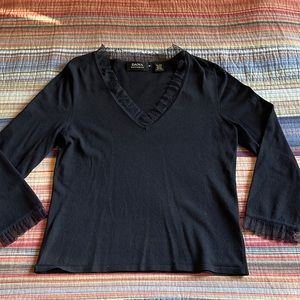 Women’s Dana Buchman V-Neck Sweater with Lace Trim, size medium